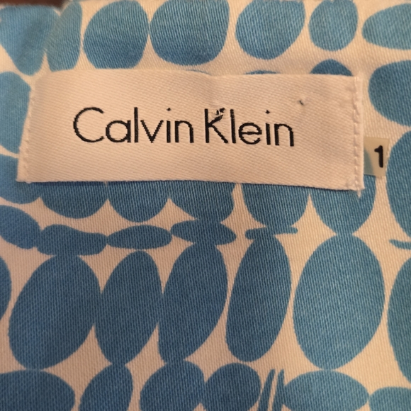 Calvin Klein Sky Blue and White Patterned Dress Size 12 (6106) - Picture 4 of 4